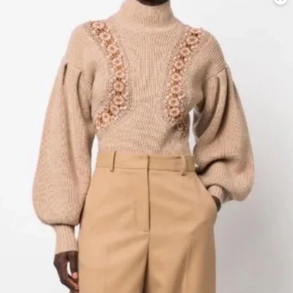 ULLA JOHNSON EMERSON BALLOON SLEEVE MERINO WOOL SWEATER - Picture 10 of 10